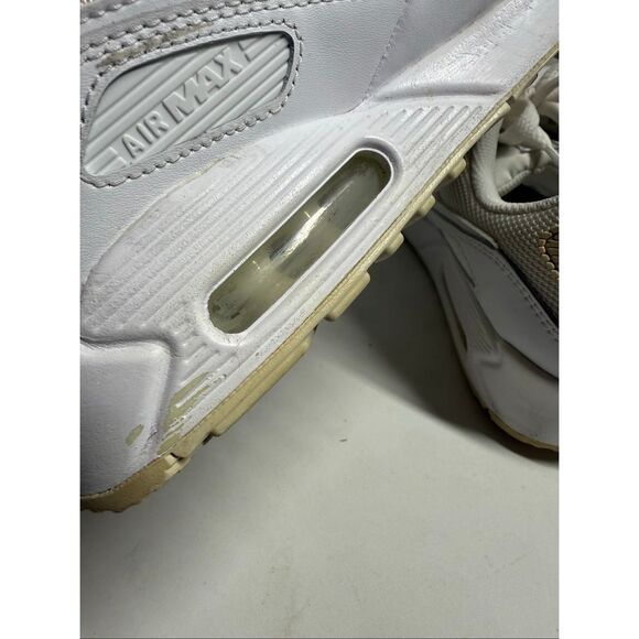 Nike Air Max 90 Recraft Triple White 2020 Sz 8,5 Women’s CQ2560-100 Authentic - Picture 7 of 14